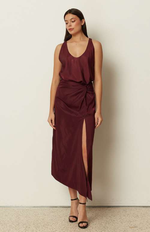 CO-ORD TWISTED TOP & MIDI WRAP SKIRT