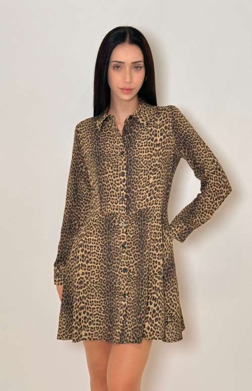 MINI SHIRT DRESS | ANIMAL PRINT