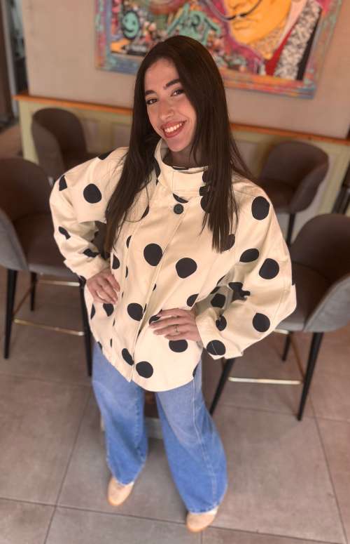 SHORT POLKA DOT TRENCH COAT