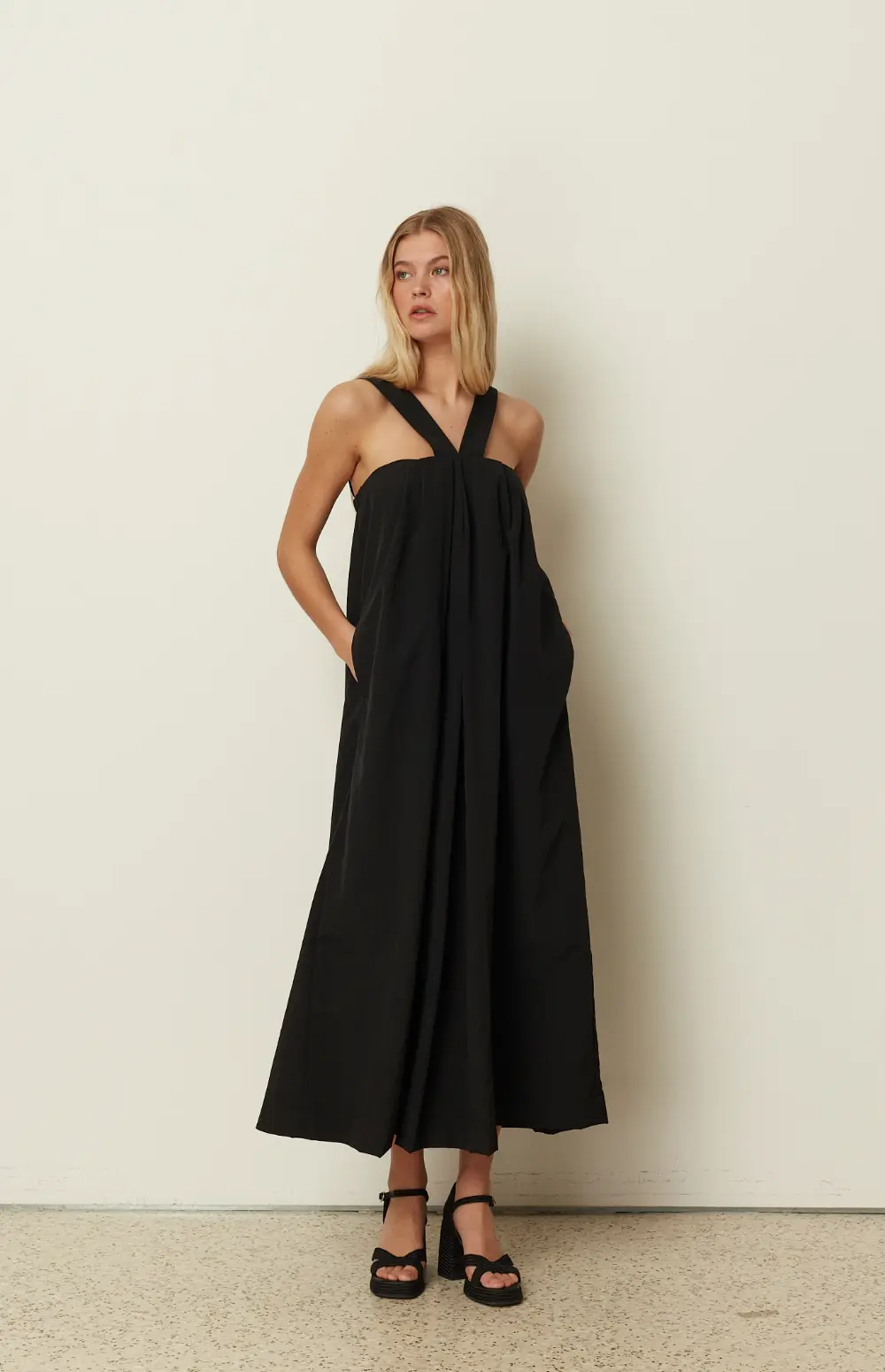 HALTER A LINE LONG DRESS