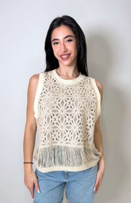 KNITTED SLEEVELESS BLOUSE