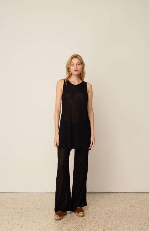 KNIT LINEN PANTS