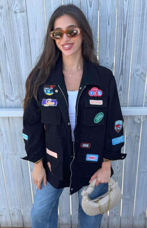 OVERSIZED JACKET WITH PATCHES