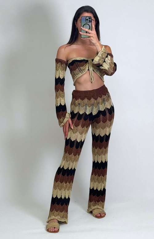 CO-ORD KNIT CROP TOP & PANTS