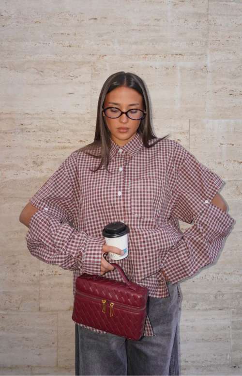 CHECK SHIRT WITH DETACHABLE SLEEVES