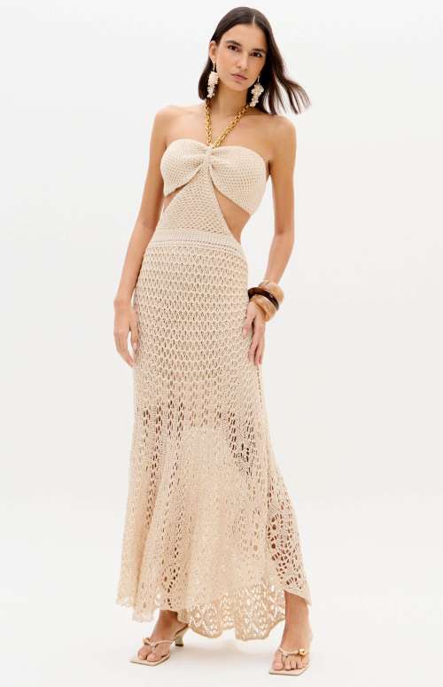 HALTER NECK KNIT DRESS