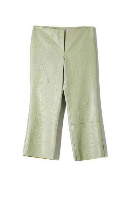 FAUX LEATHER CROPPED PANTS CROCO