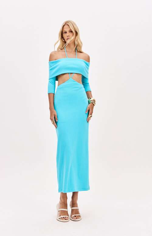 SUPER MIDI OFF THE SHOULDER DRESS