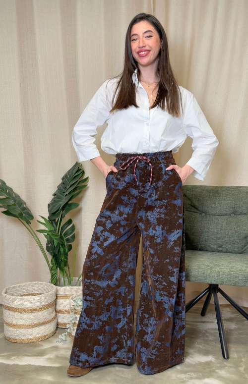 DENIM TROUSERS WITH VELVET DETAILS