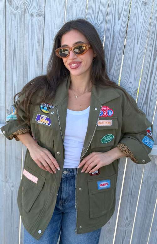 OVERSIZED JACKET WITH PATCHES