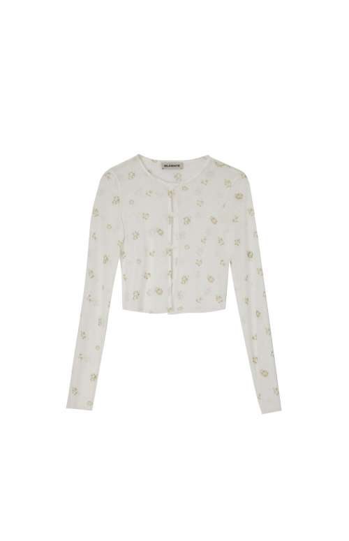 MESH CARDIGAN | YELLOW ROSES