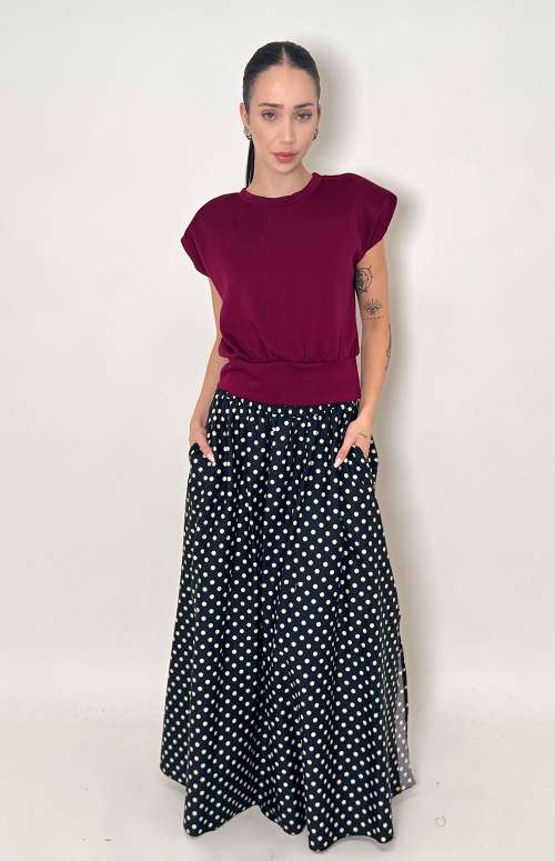 POLKA DOT MAXI SKIRT