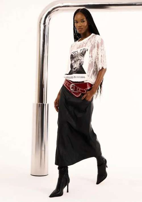 FAUX LEATHER SKIRT