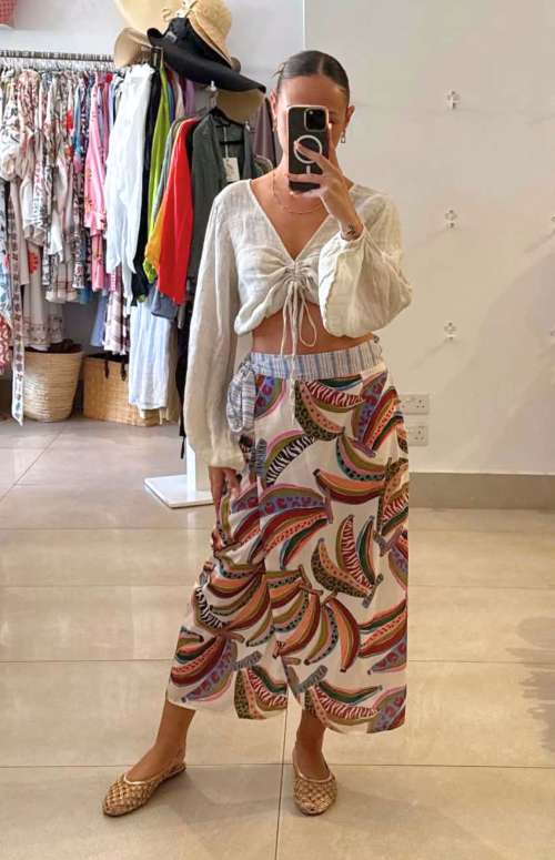 PRINTED WRAP PAREO SKIRT