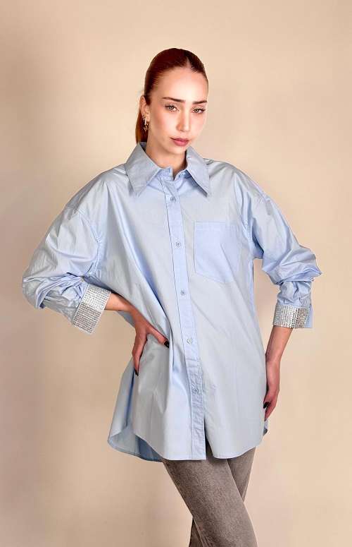 SHIRT WITH CRYSTAL CUFFS