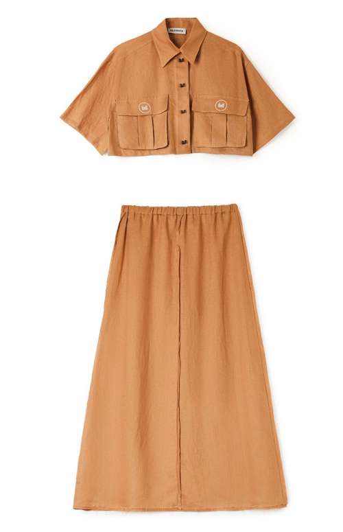 CO-ORD CROP SHIRT & MIDI SKIRT