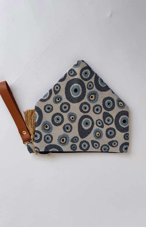 TRIANGLE MINI BAG WITH LEATHER HANDLE