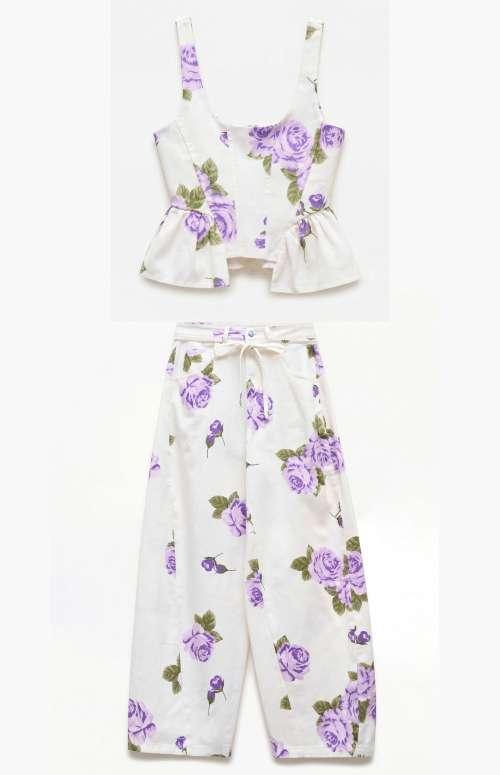 CO-ORD FLORAL PRINT | CORSET TOP & TROUSERS
