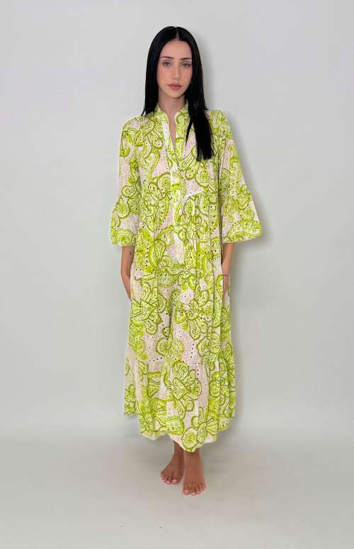 BRODERIE MAXI DRESS | LIME