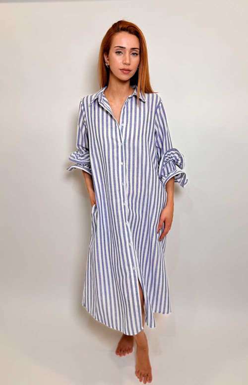 STRIPED SHIRT DRESS