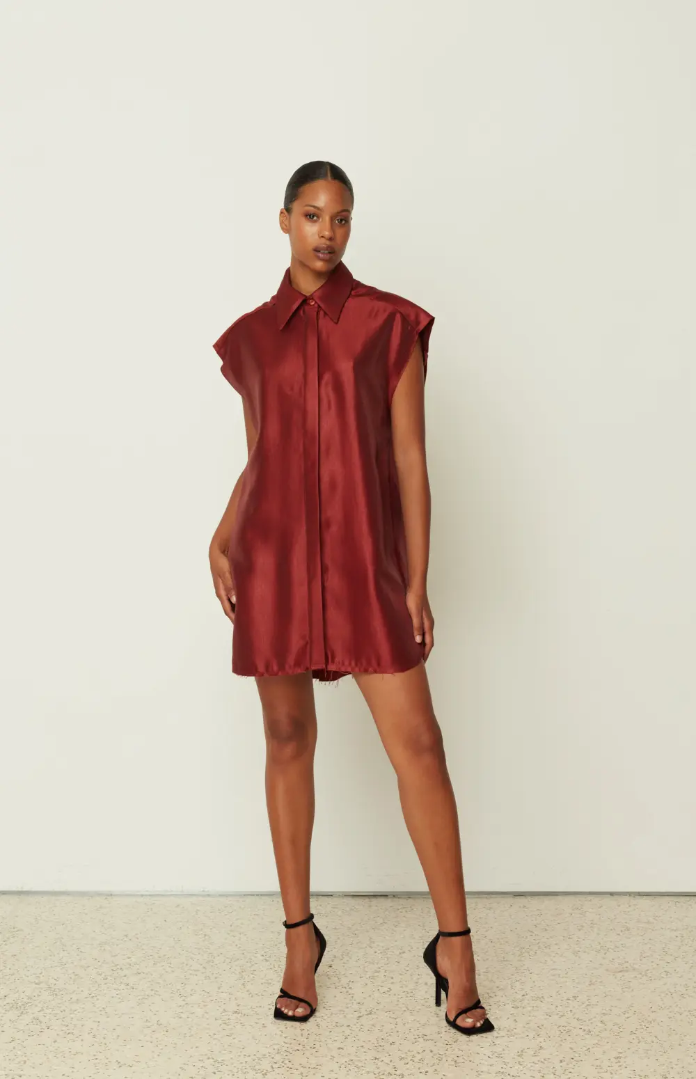 METALLIC SHIRT DRESS