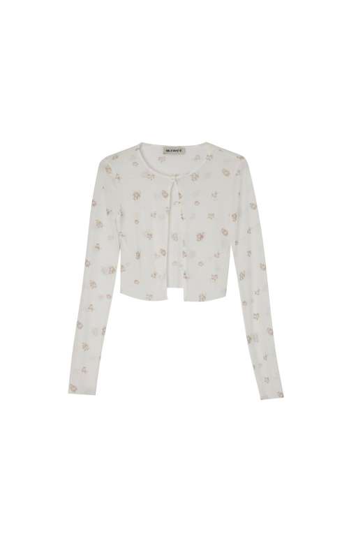 MESH CARDIGAN | PINK ROSES