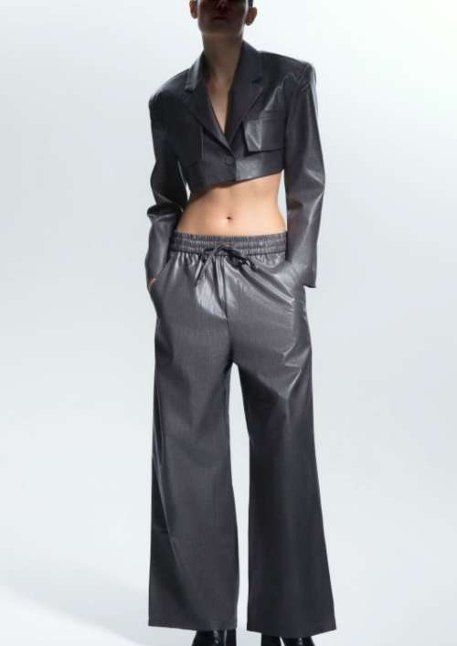 CO-ORD METALLIC EFFECT - CROPPED JACKET & PANTS