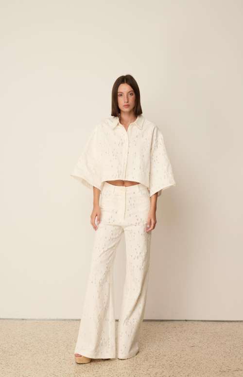 FLARED DENIM PANTS