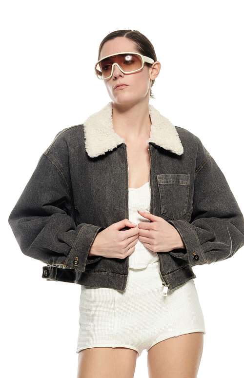 CROPPED BOMBER | GREY