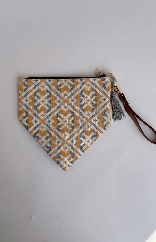 TRIANGLE MINI BAG WITH LEATHER HANDLE