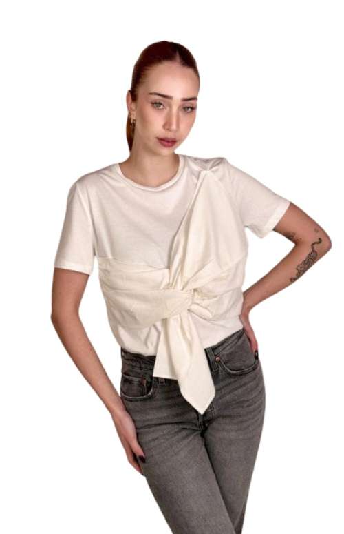 T-SHIRT WITH ASYMMETRICAL DETAIL