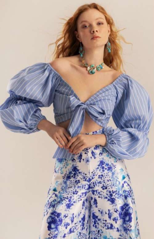 STRIPED TIE TOP