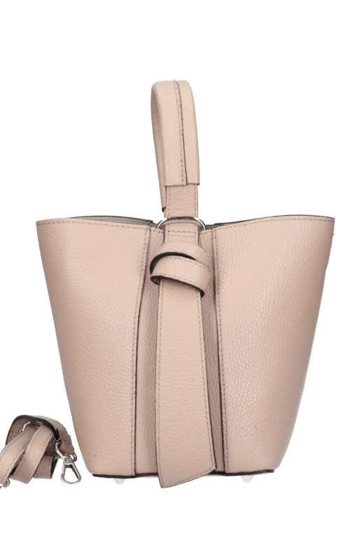 LEATHER BUCKET TOTE BAG