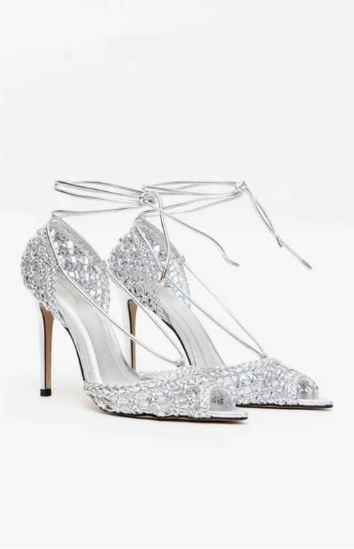 HIGH-HEEL SANDAL WITH WOVEN DETAIL