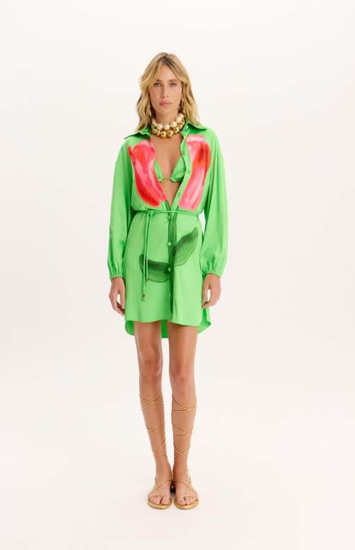 LONG SLEEVE SHIRT-DRESS WITH TOP
