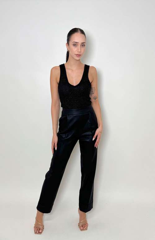 METALLIC PANTS | BLACK