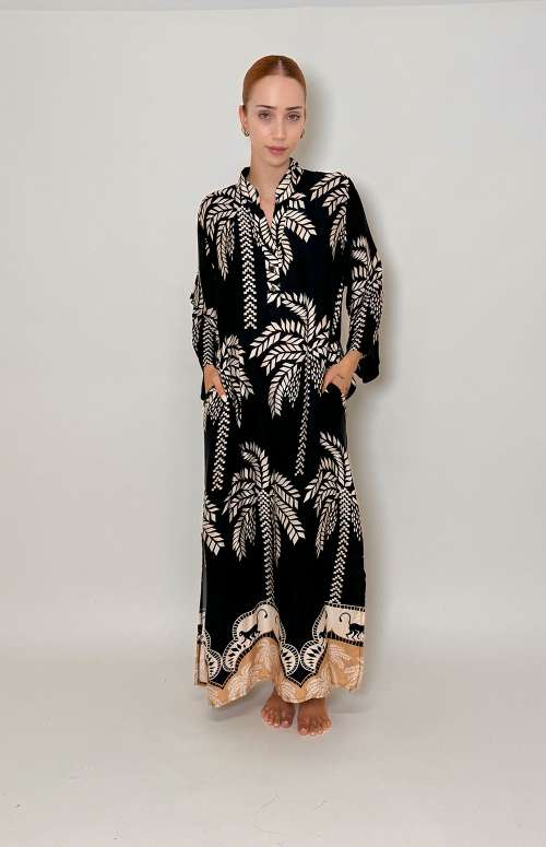 SILK PRINTED MAXI DRESS