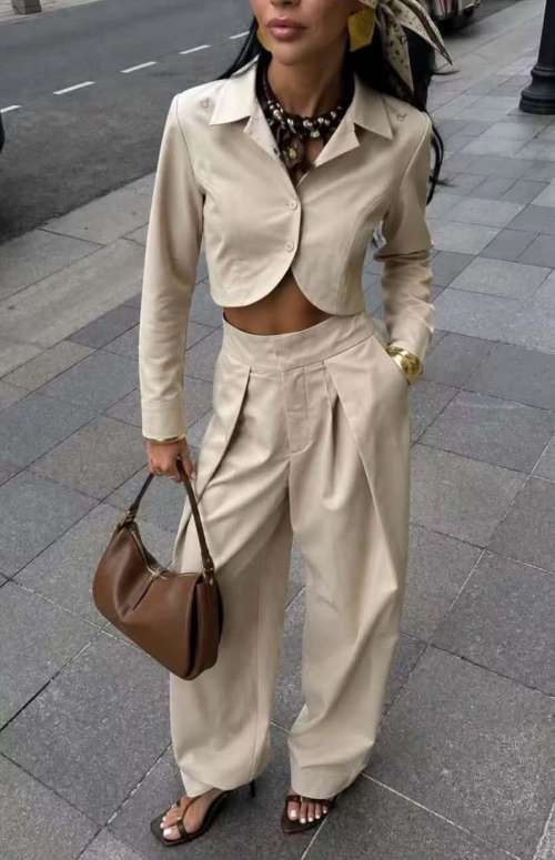 CO-ORD CROP JACKET & BARREL TROUSERS