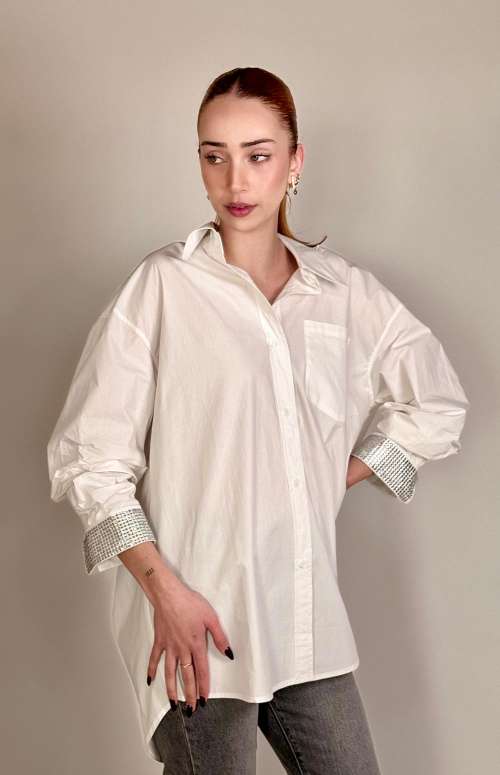SHIRT WITH CRYSTAL CUFFS