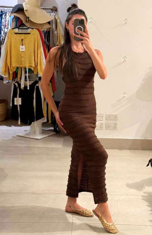 HALTER NECK BACKLESS DRESS