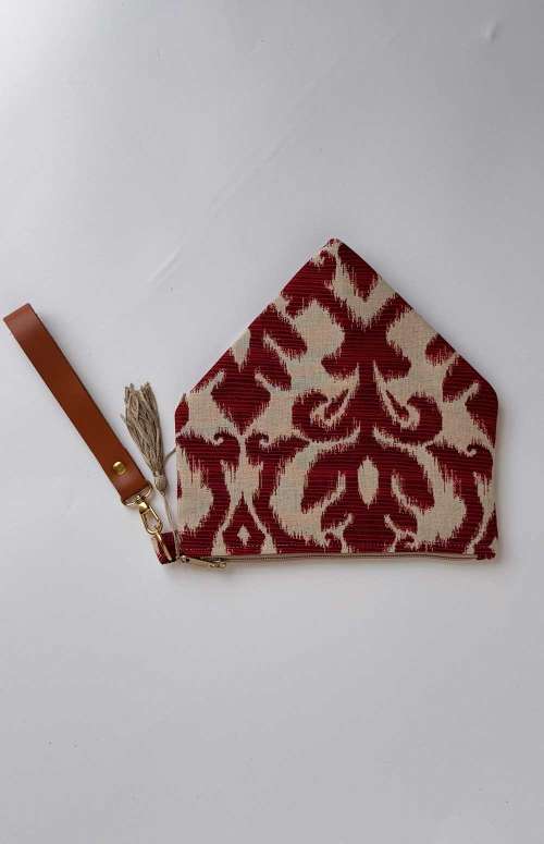 TRIANGLE MINI BAG WITH LEATHER HANDLE