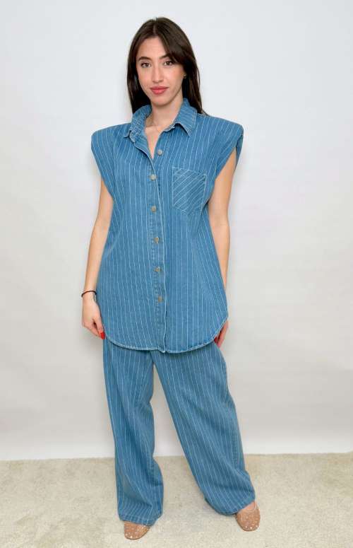 CO-ORD DENIM LIKE | PINSTRIPE