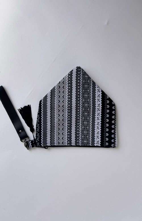 TRIANGLE MINI BAG WITH LEATHER HANDLE