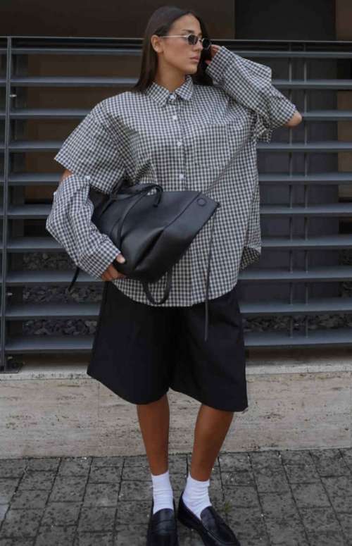 CHECK SHIRT WITH DETACHABLE SLEEVES