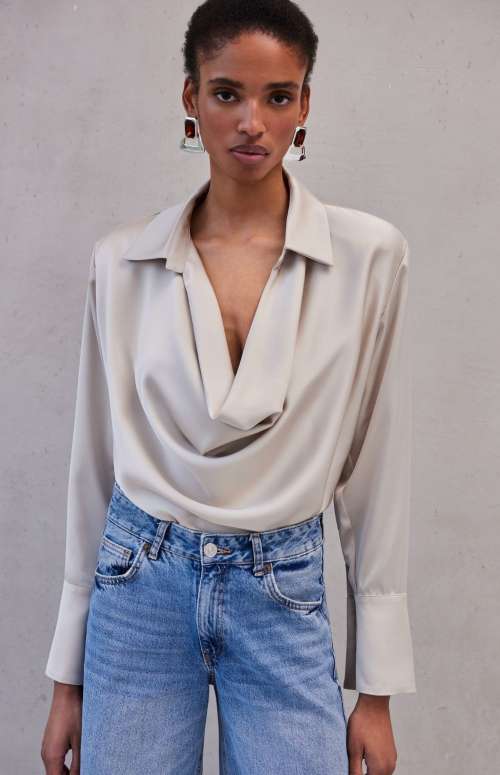 REGINA SHIRT | GREIGE