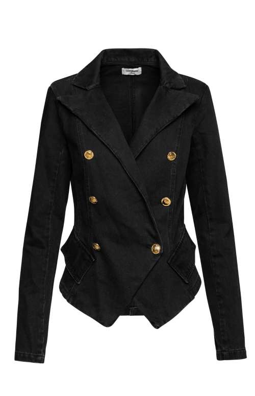 DENIM BLAZER GOLD BUTTONS