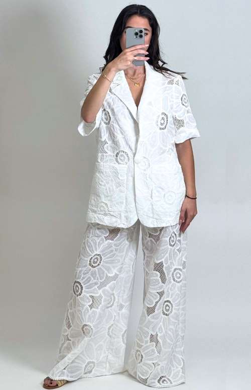 CO-ORD FLOWER EMBROIDERY | JACKET & PANTS