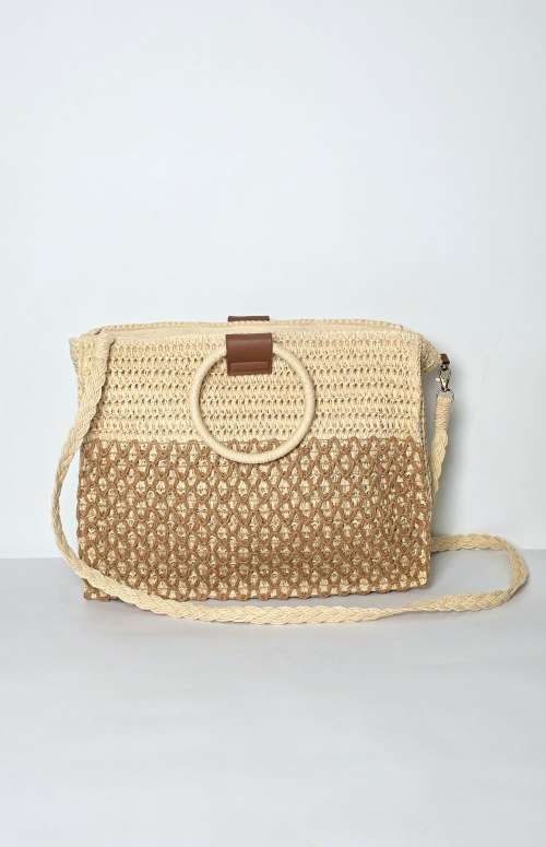 BEACH BAG WITH ROUND HANDLES