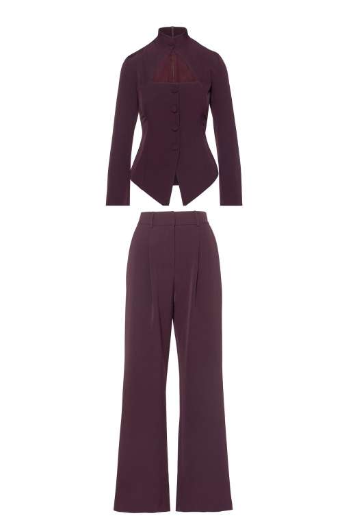 CO-ORD DIONNE BLAZER TOP & ISLA PANTS | BORDEAUX