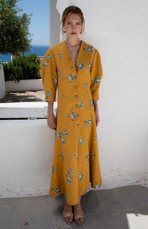 AFAREL GILET DRESS | FLORAL BEADED EMBROIDERED